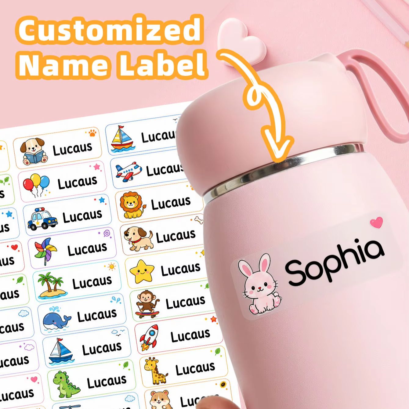 Personalised Candle Label - 1-500PCS Adesivos Personalizados com Nome em
