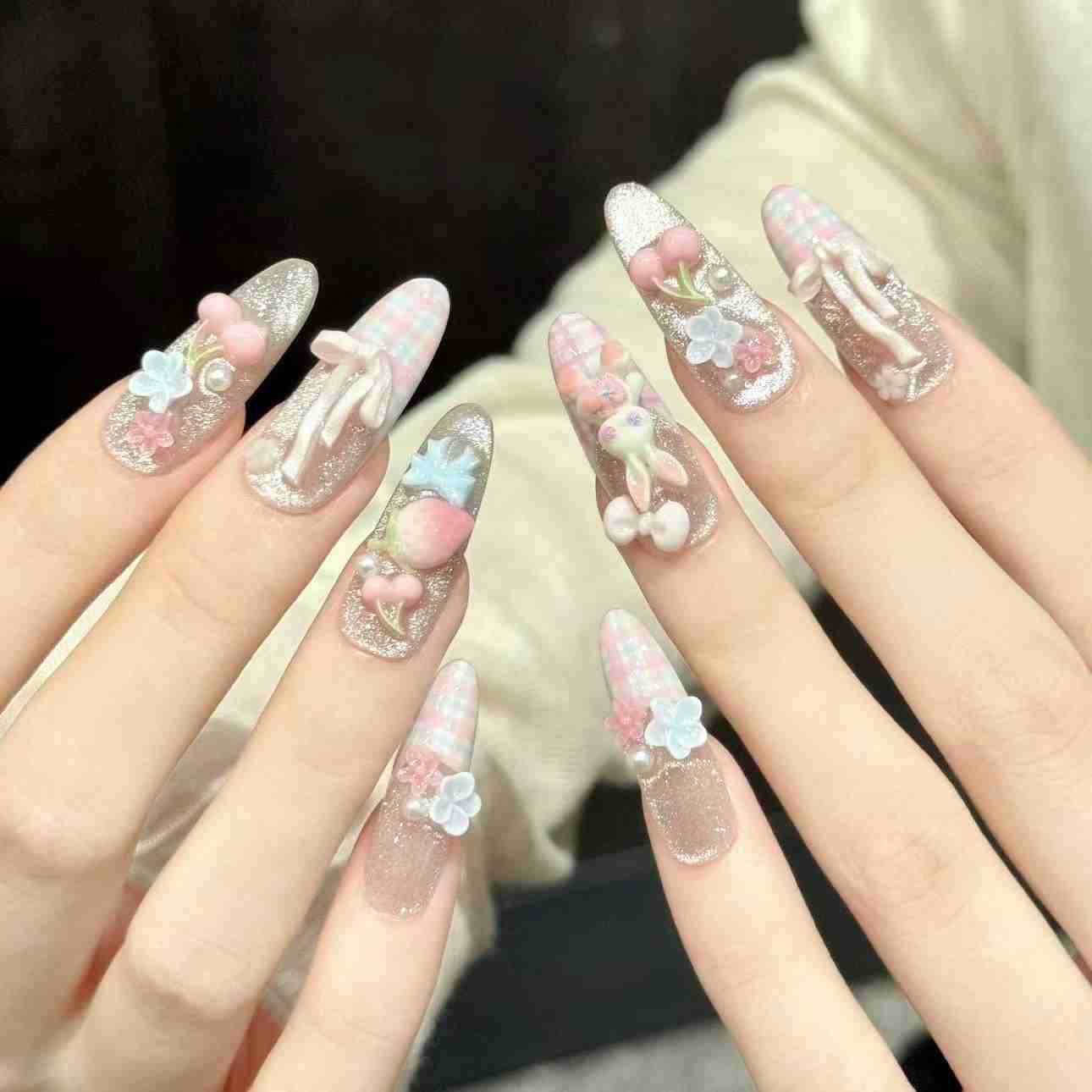 10 Unidades de Unhas Postiças  - Pressed Flower Art avaliação e preço