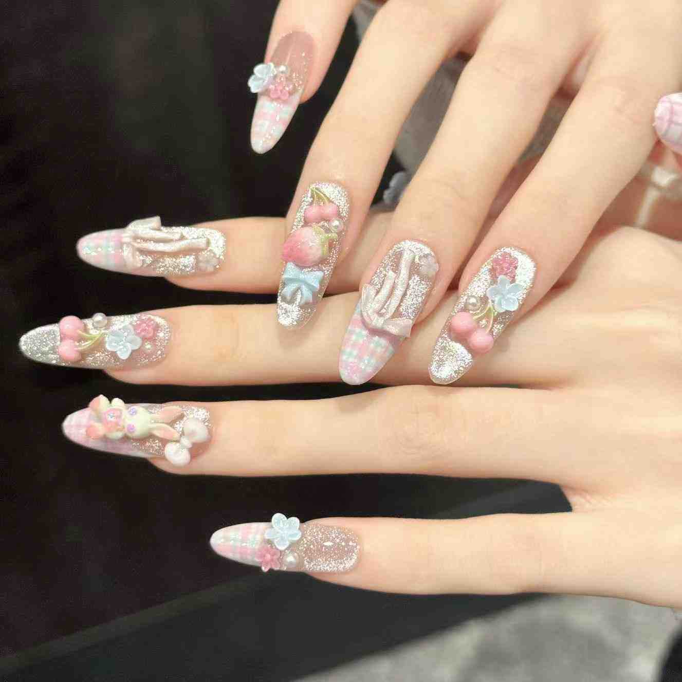 10 Unidades de Unhas Postiças  - Pressed Flower Art avaliação e preço