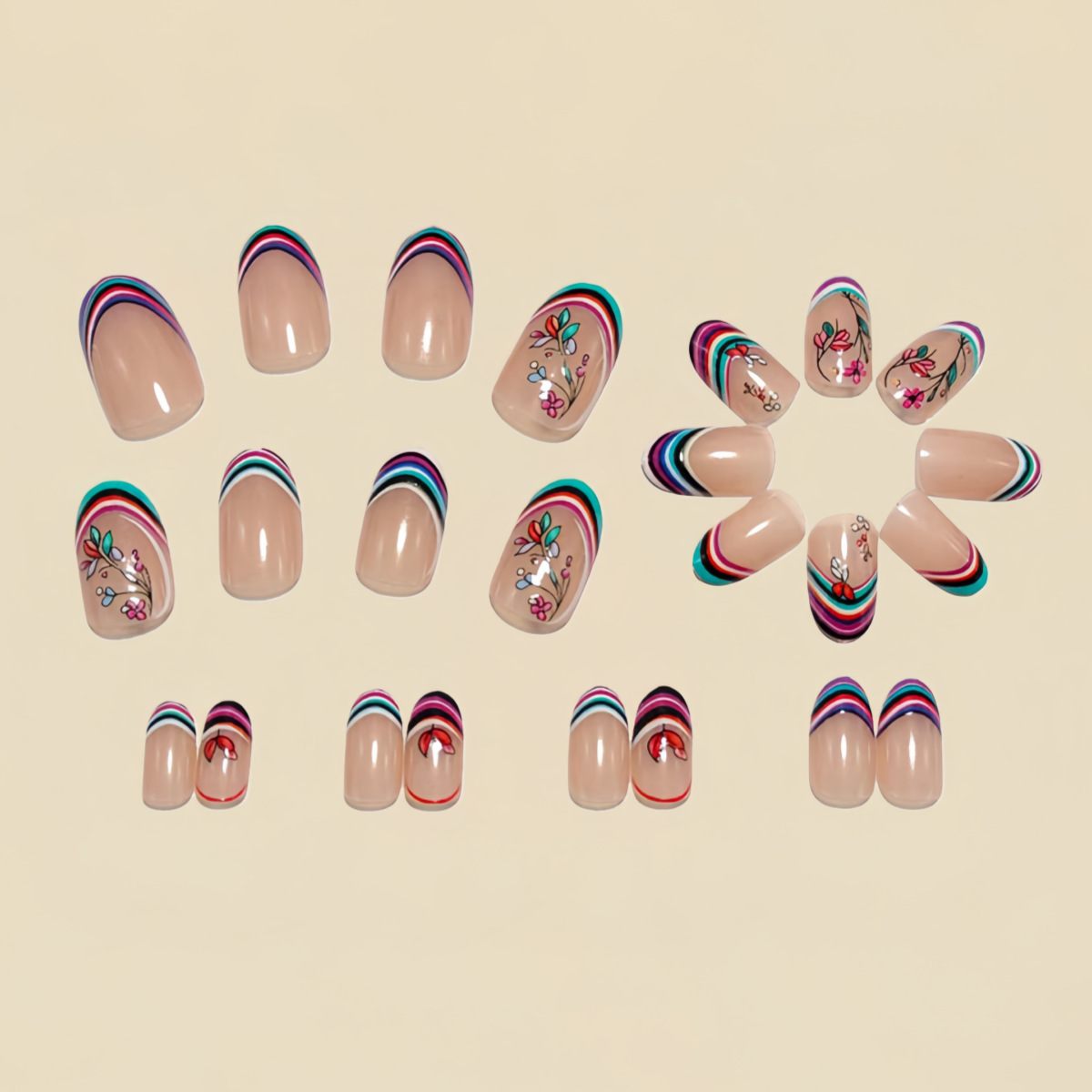 Unhas falsas médias para mulhe - Pressed Flower Art avaliação e preço