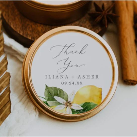 Adesivo personalizado de limão - Personalised Candle Label avaliação e preço