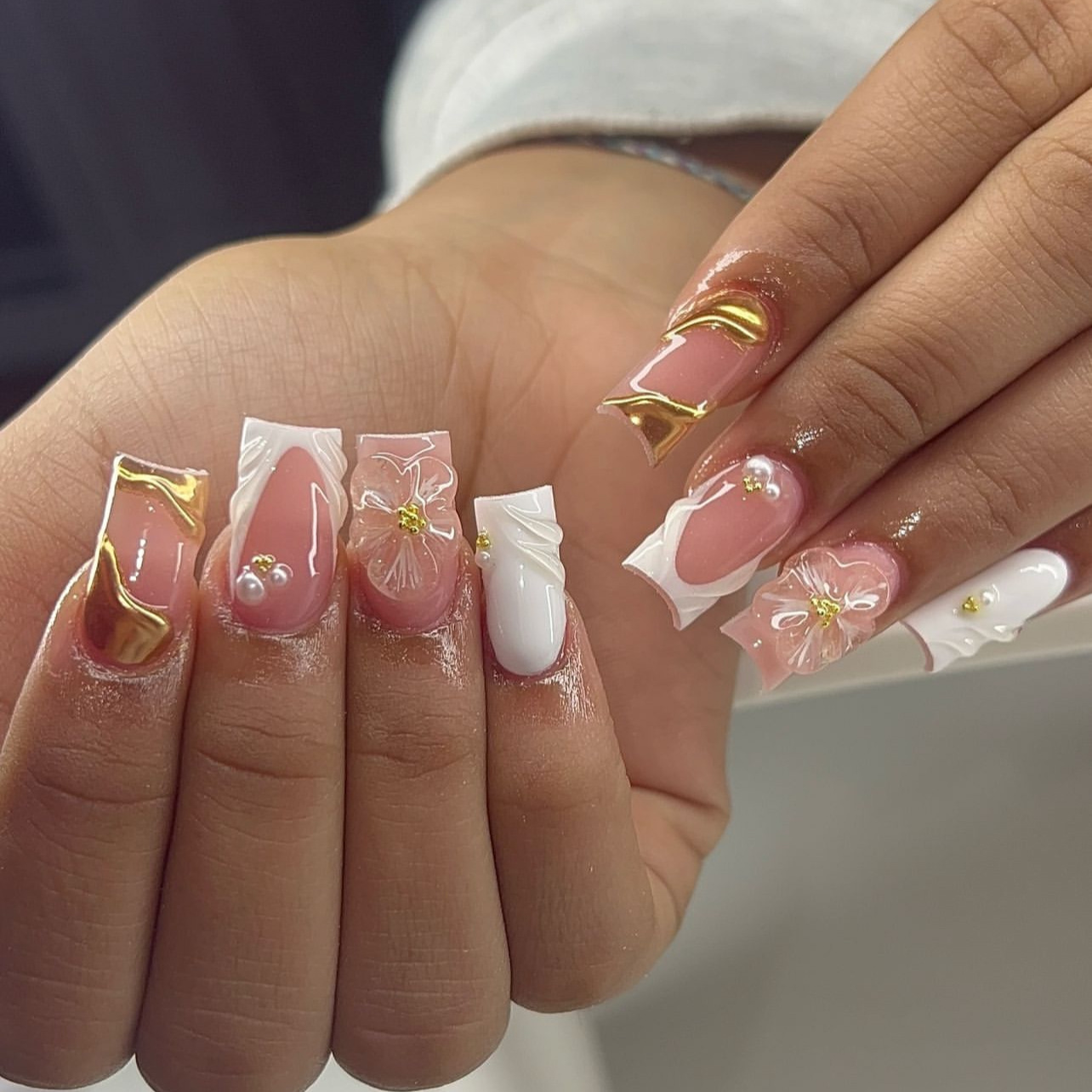 24 pçs doce médio quadrado unh - Pressed Flower Art avaliação e preço
