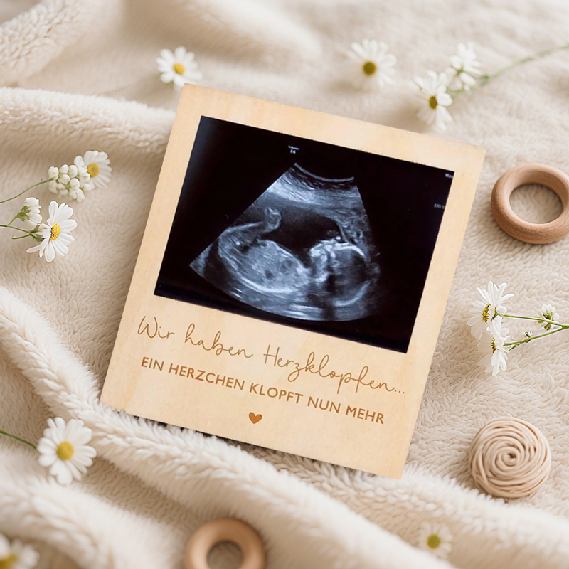 Ultrassom gravidez anúncio sin - Engraved Wood Frame avaliação e preço