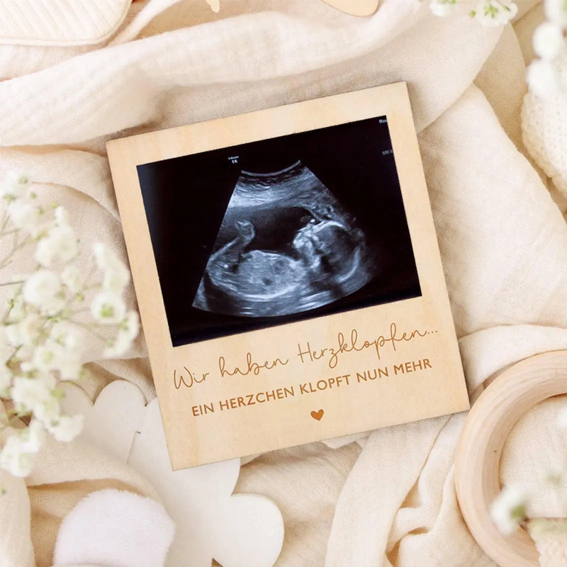 Ultrassom gravidez anúncio sin - Engraved Wood Frame avaliação e preço