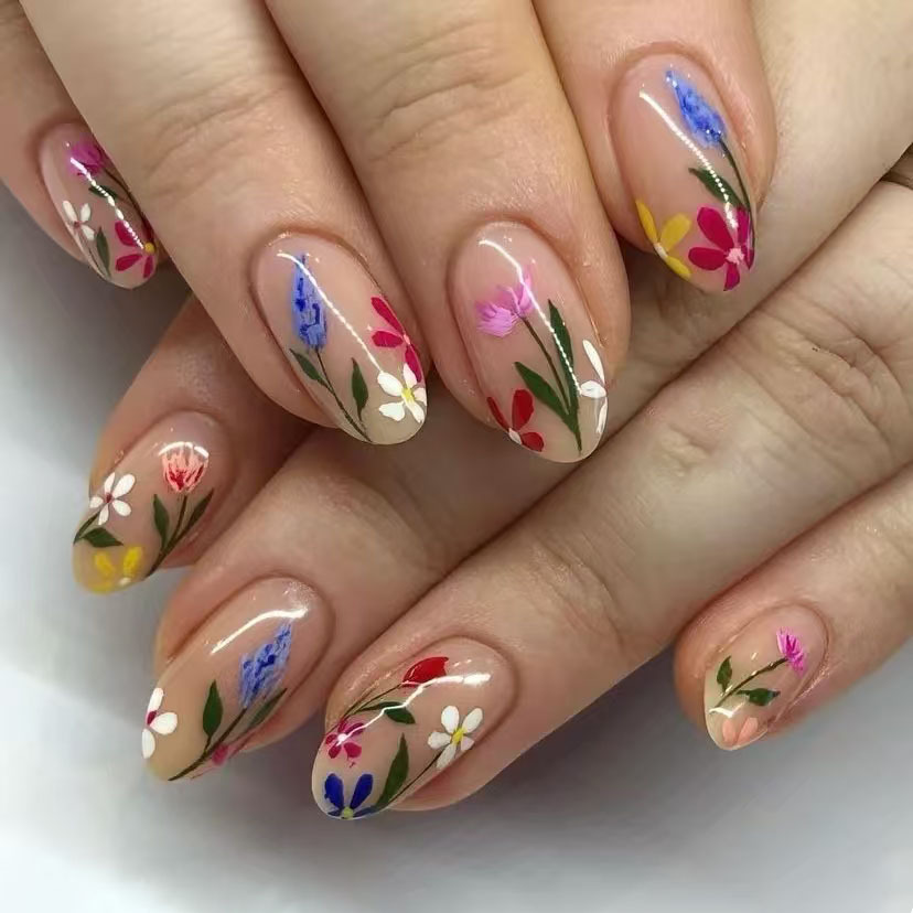24 pçs simples amêndoa unhas d - Pressed Flower Art avaliação e preço