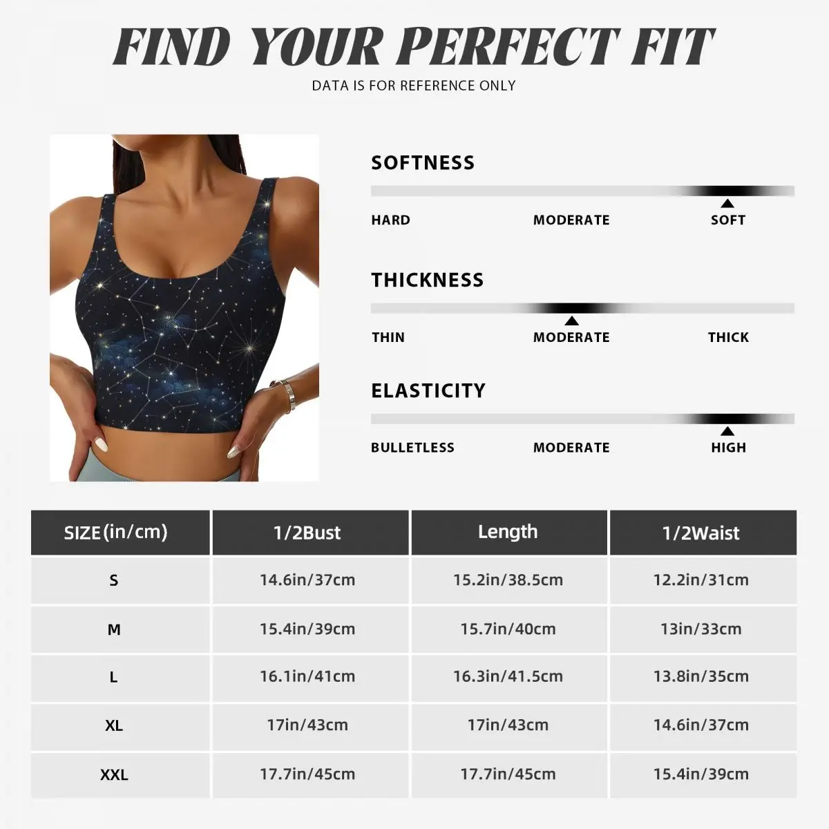 Top de Ginástica Feminino com  - Custom Night Sky avaliação e preço