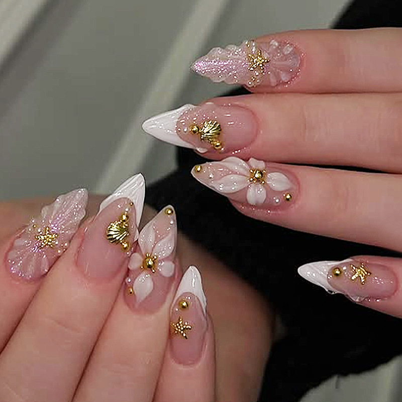 24 peças de Unhas Postiças Amê - Pressed Flower Art avaliação e preço