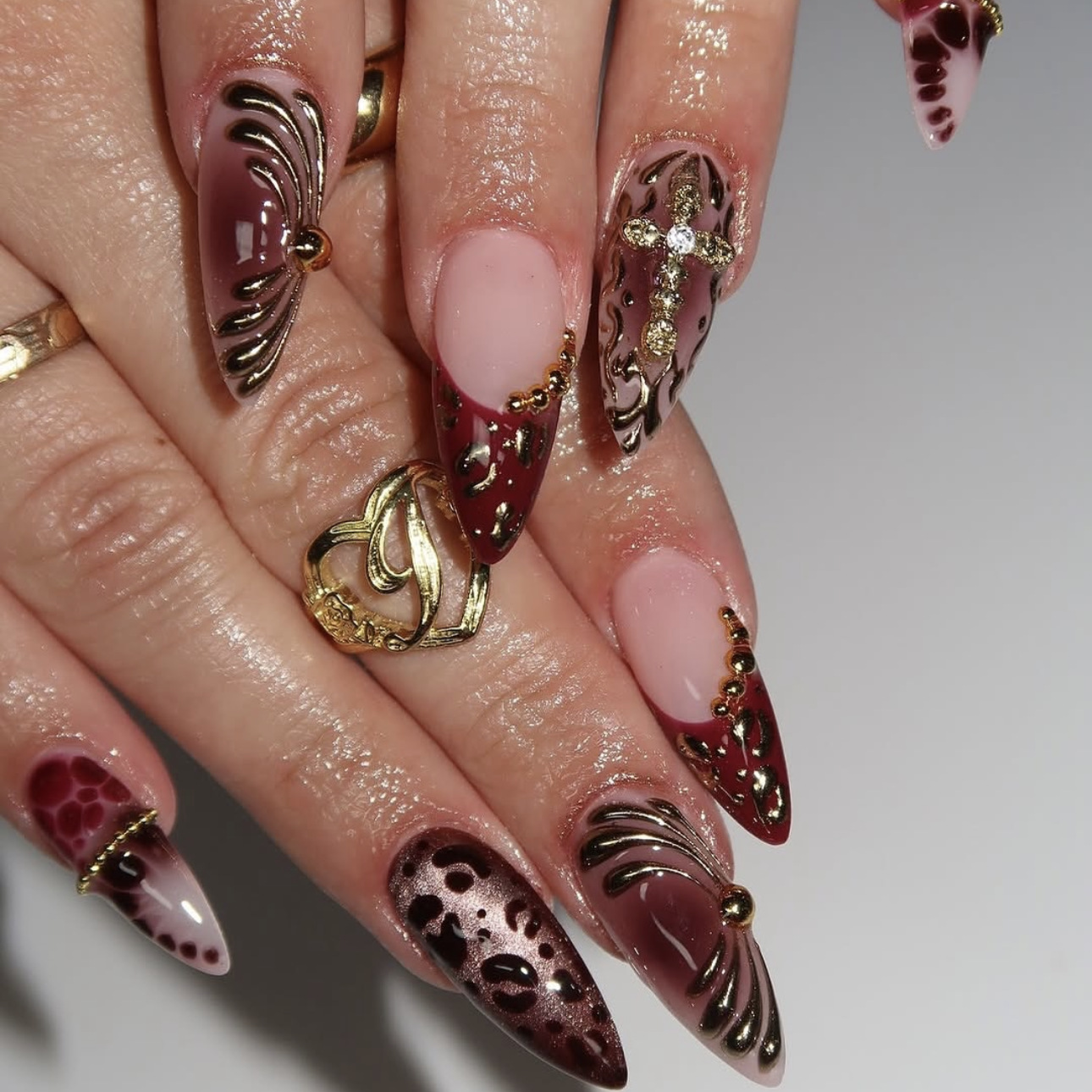 Unhas postiças médias para mul - Pressed Flower Art avaliação e preço