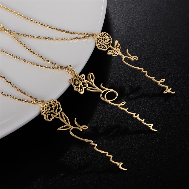 Colar personalizado com nome d - Birth Flower Necklace avaliação e preço