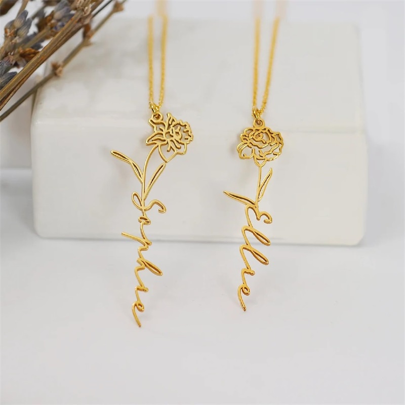 Colar personalizado com nome d - Birth Flower Necklace avaliação e preço