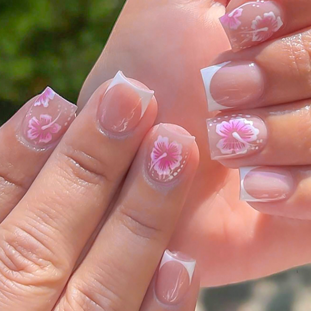 24 pçs flor francesa unhas fal - Pressed Flower Art avaliação e preço