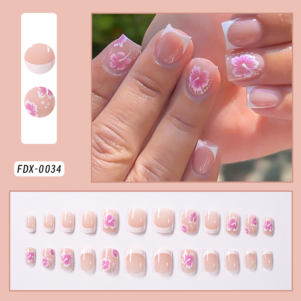 24 pçs flor francesa unhas fal - Pressed Flower Art avaliação e preço